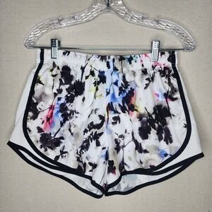 Nike Dri-FIT Womens Floral Watercolor Running Shorts Multi Color Medium M